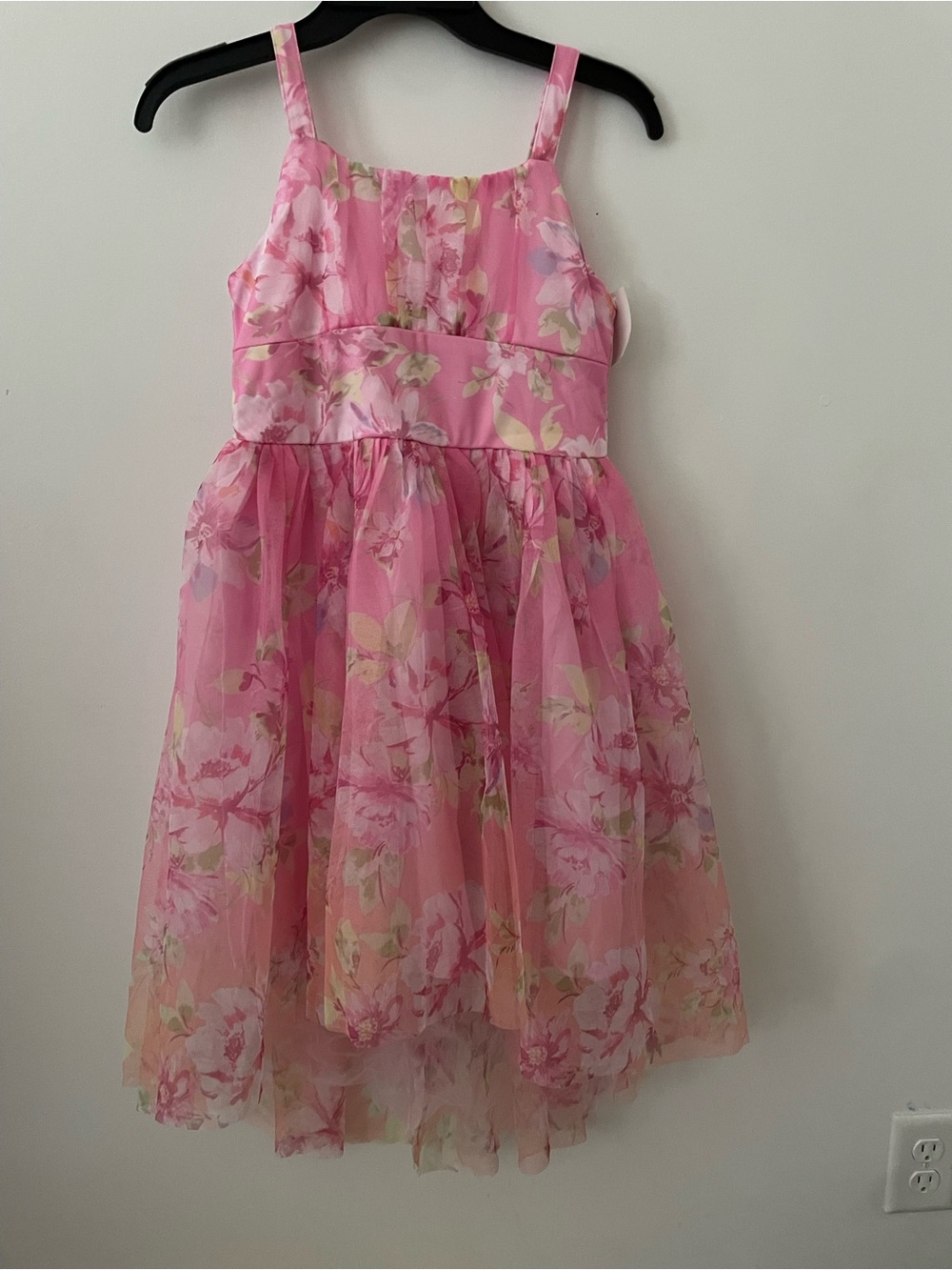 Zenzi Girls pink flowers Dress Size L(10/12) NWT